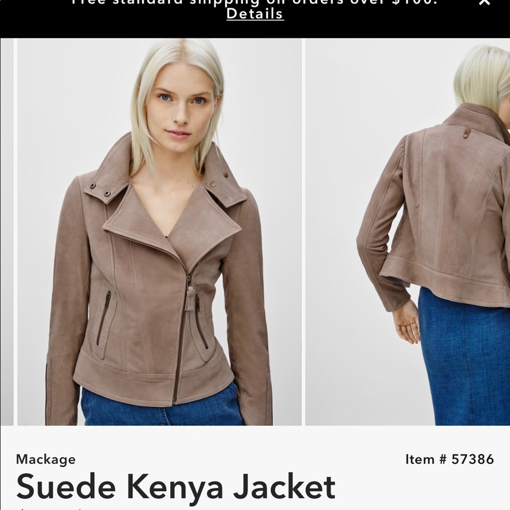 Mackage for Aritzia Kenya Suede Moto Jacket