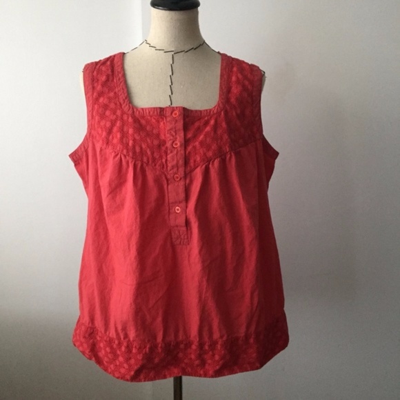 Style & Co. Tops - 5/$25 SALE! Red style and co embroidered tank