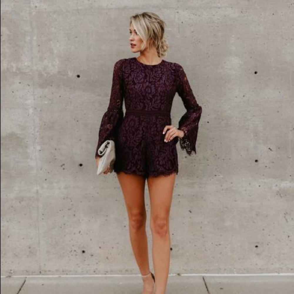 Purple lace romper