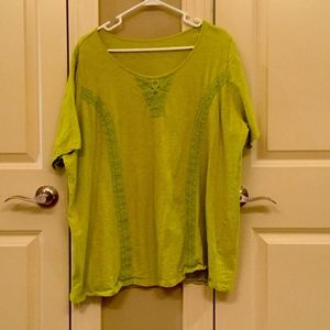 Short Sleeve Top with lace insets