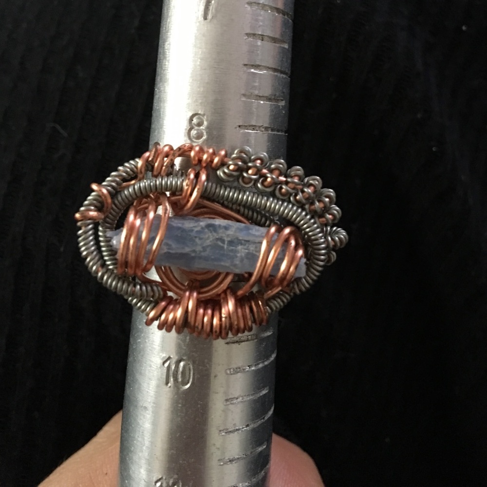 Kyanite wire wrapped ring