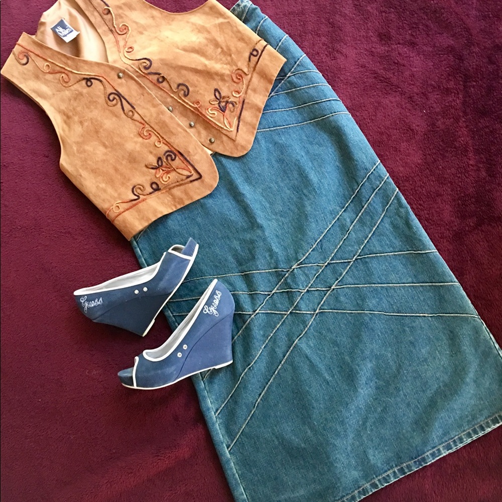 No Boundaries, denim, maxi skirt