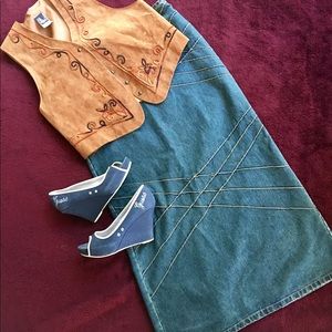 No Boundaries, denim, maxi skirt