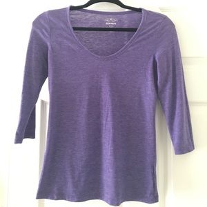 Purple quarter-sleeve top