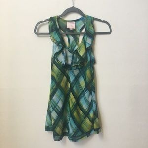 Romeo & Juliet Couture Plaid Ruffle Racerback Top