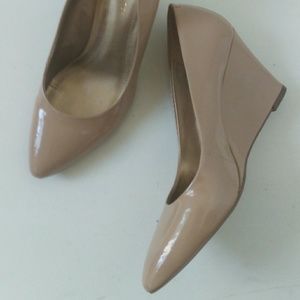 BCBGeneration Nude Wedge Pumps