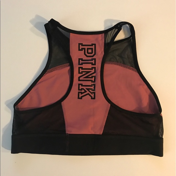 High Neckline PINK Sports Bra - Picture 2 of 3