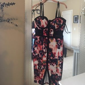 Macy's Floral Print dress, sheer sides