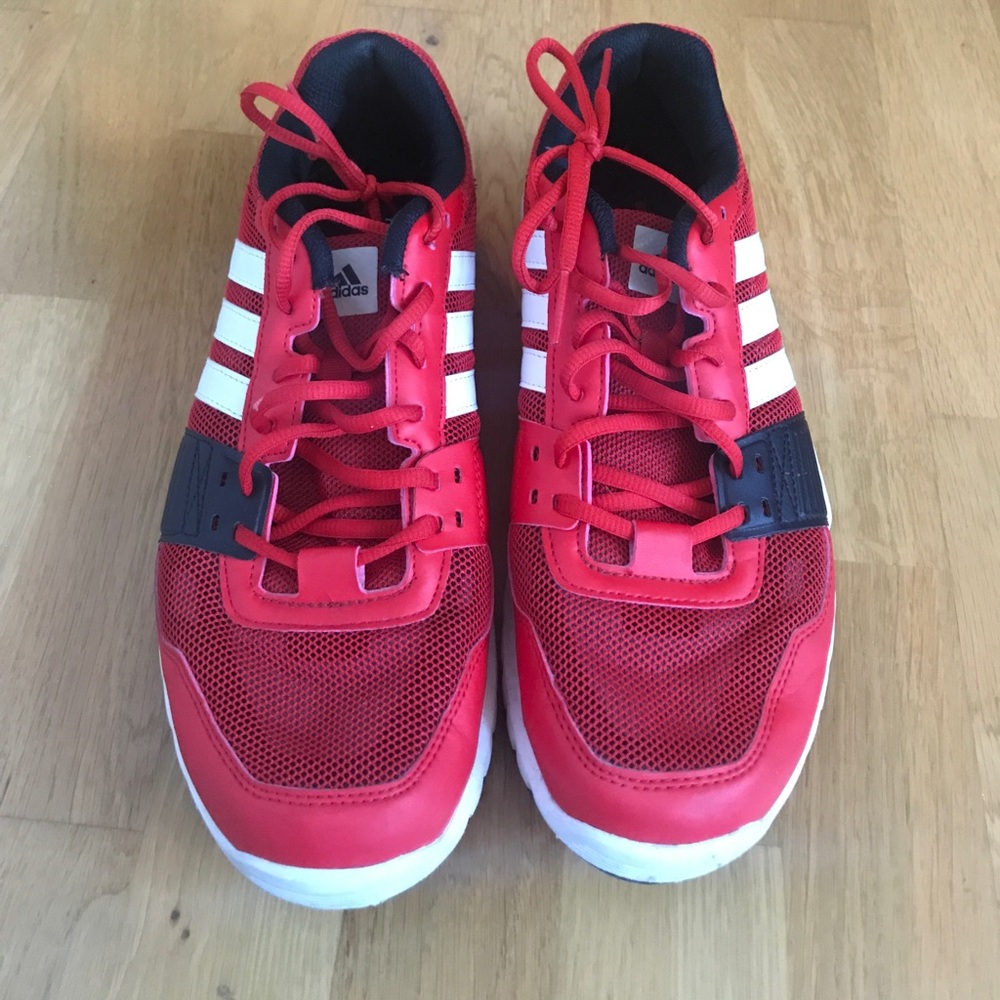 Adidas red and black training sneakers