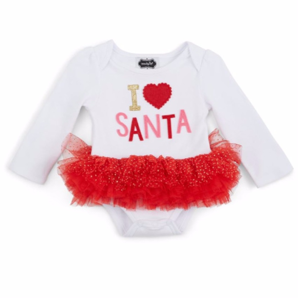 New I Love Santa Tutu Onesie