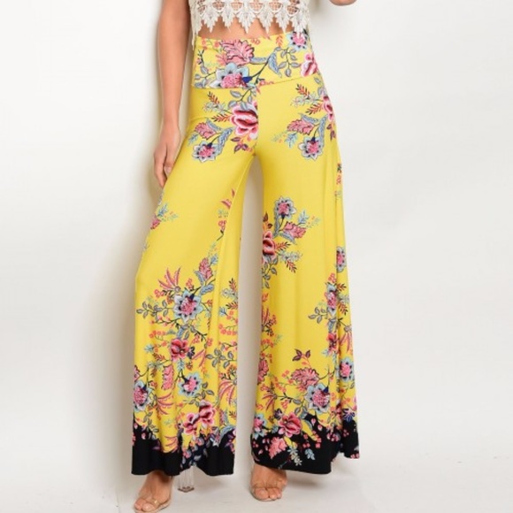 Pants - FLORAL PRINT FLARED PANTS!