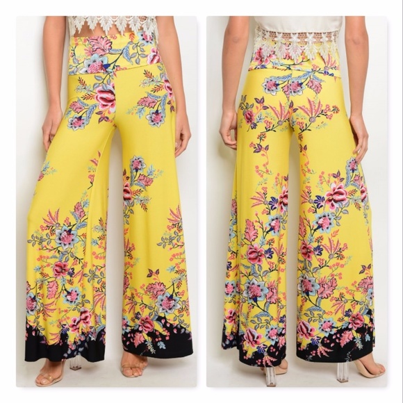 FLORAL PRINT FLARED PANTS! - Picture 2 of 2