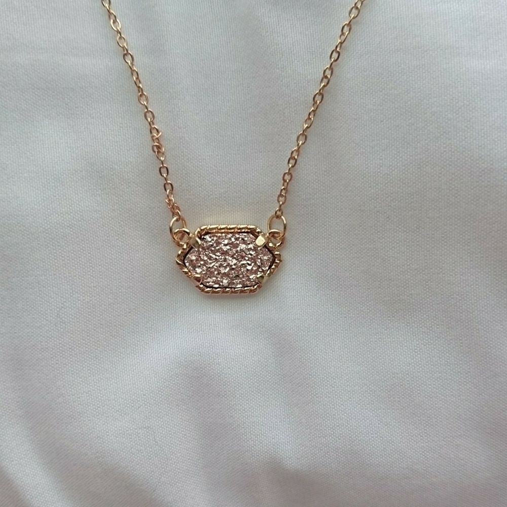 Light Pink Drusy Necklace