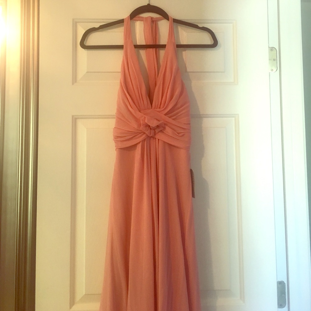 Light Rose Halter Feminine Gown Size 4