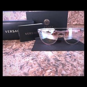Authentic Versace Pink Mirror Stud Sunglasses