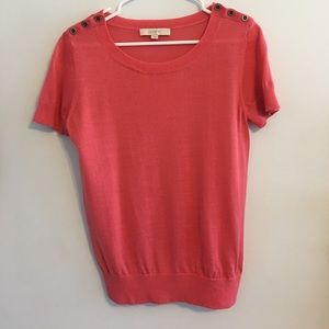 Ann Taylor LOFT pink short sleeve sweater
