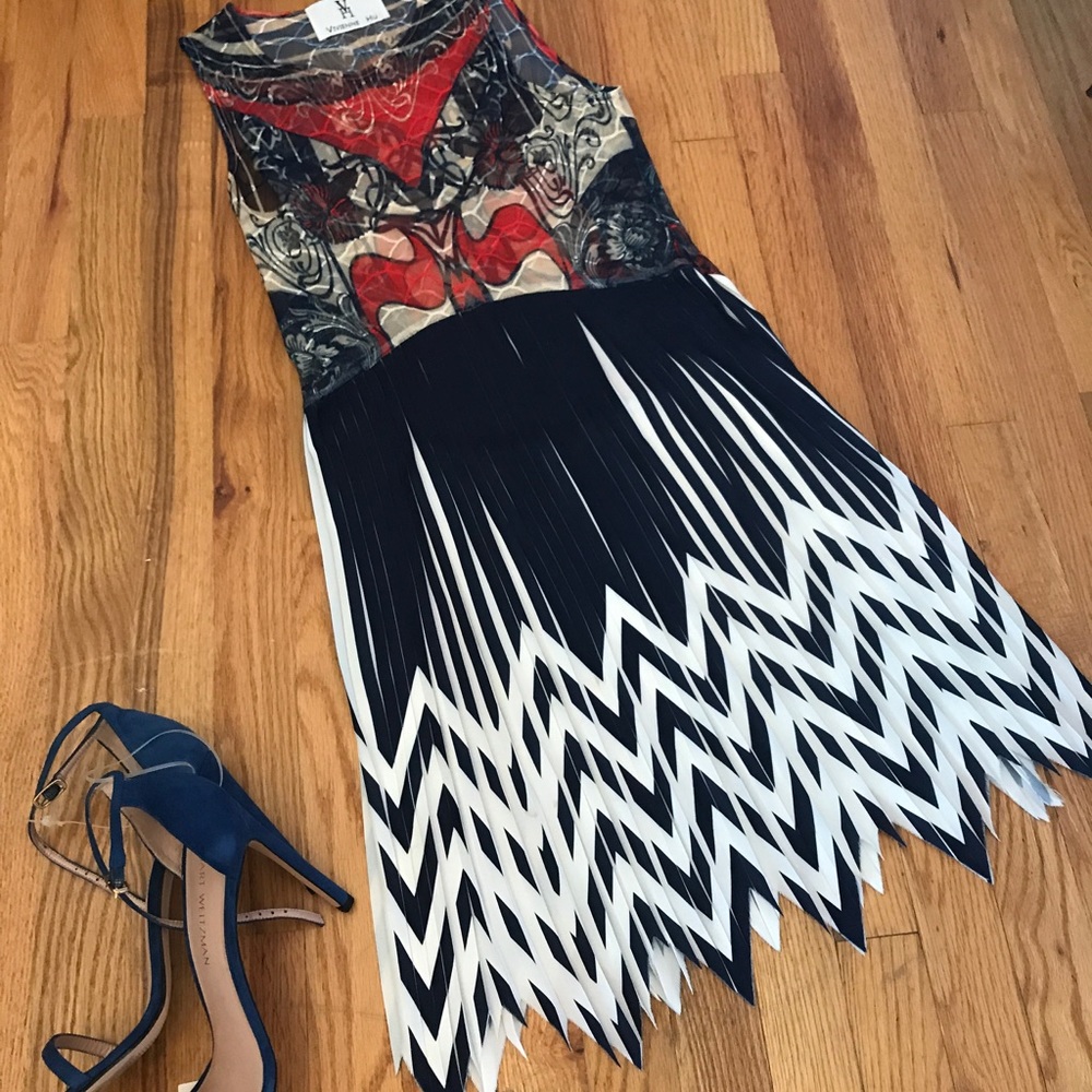 Vivienne Hu Lace/Pleated Dress