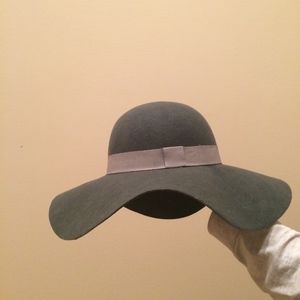 grey brim hat