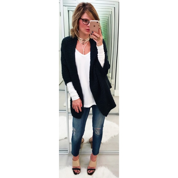 Zara Sweaters - Zara Green Chunky Open Cardigan