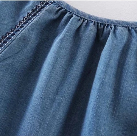 Easy Denim Tunic TOP Longsleeve Relaxed Fir - Picture 5 of 5