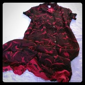 Red and black pattern dress
