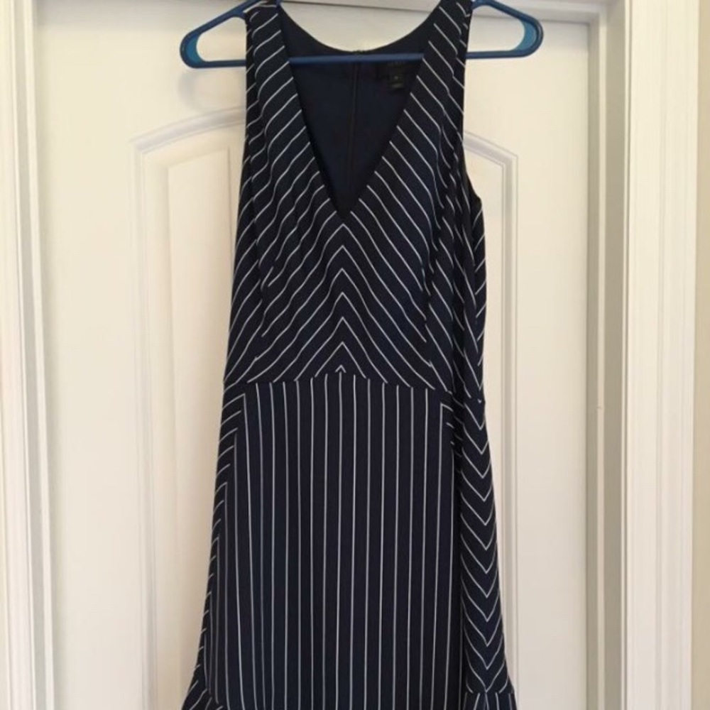 JCrew Silk Pinstriped Flutter Hem Dress - sz 10