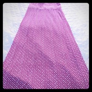 Maxi skirt, pink and white