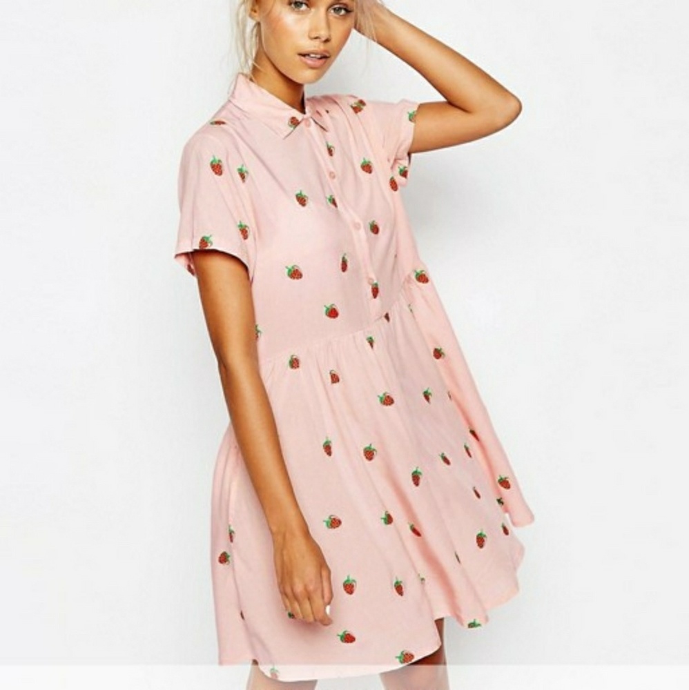 LAZY OAF - RARE Strawberry Shirt Dress