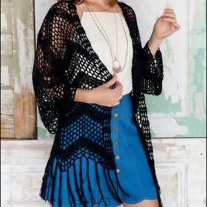 Francesca's Collection Crochet Kimono