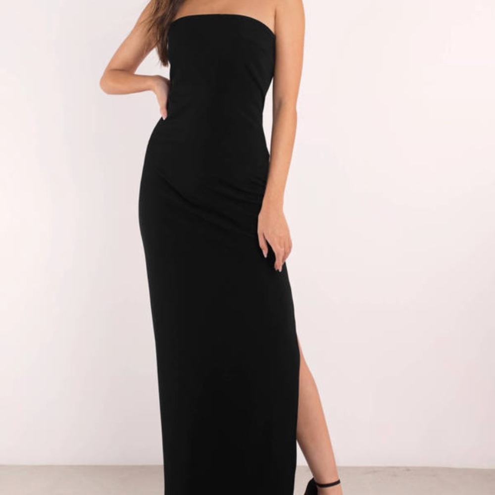 Josephine black strapless maxi dress