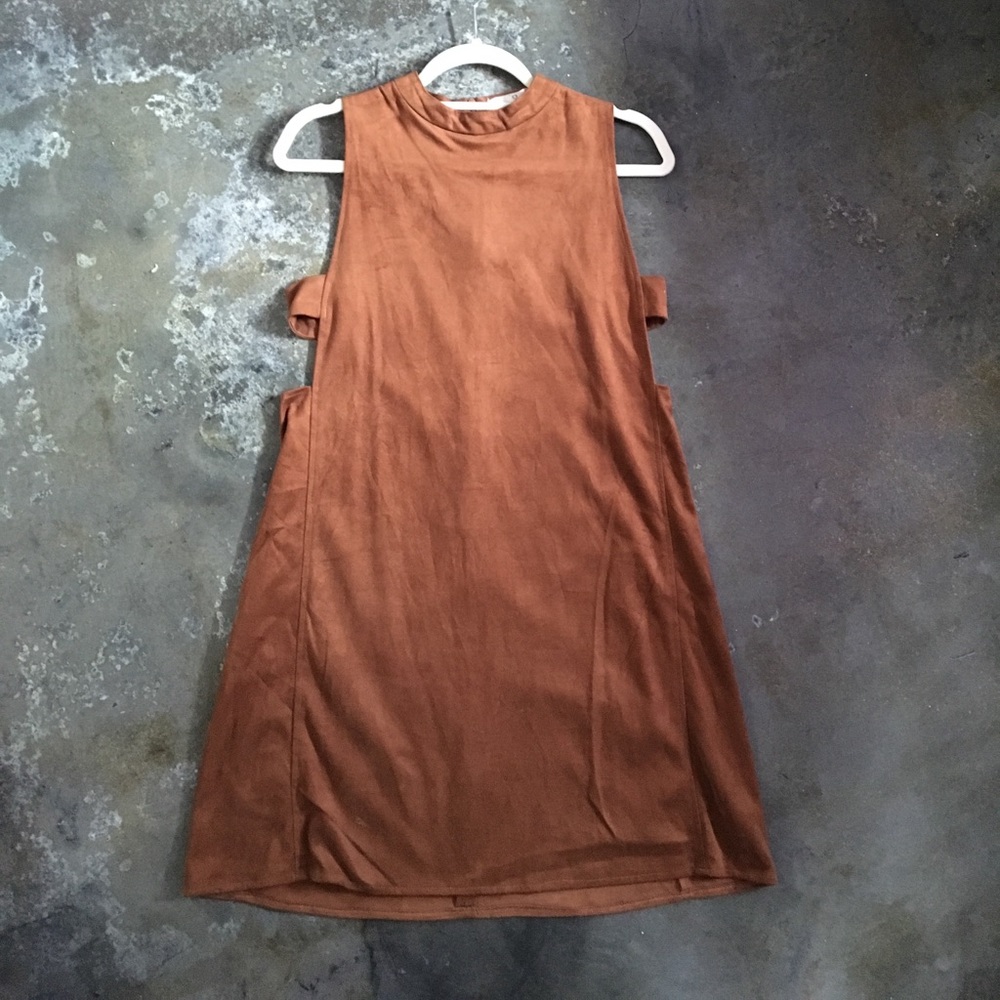 Faux suede mini dress