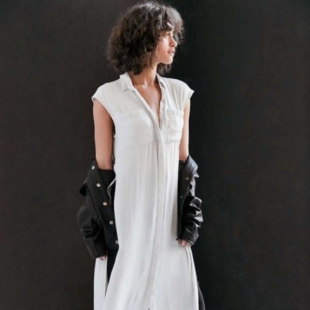 Satin Trim Button - Down Maxi Top