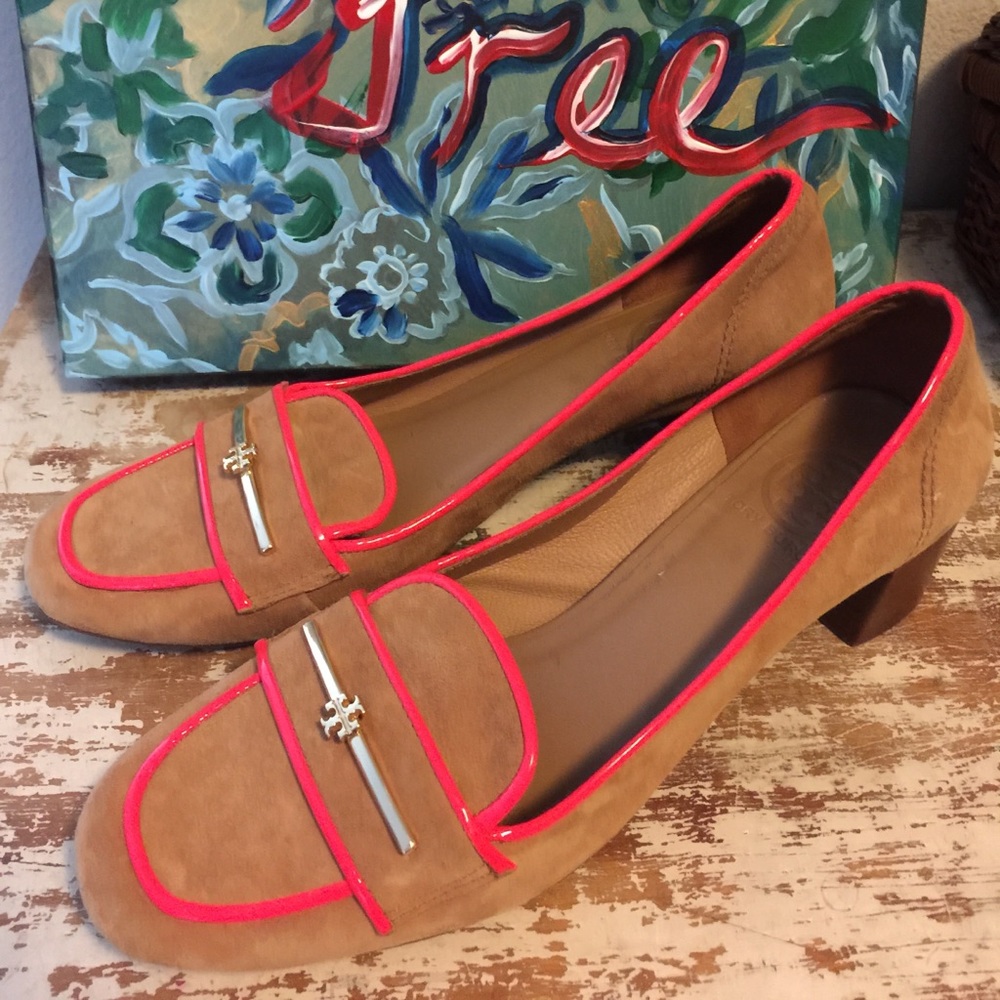 Tory Burch Size 8 Tan/Coral Shoes