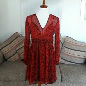 *MICHAEL KORS* Red and Black Flowy Dress