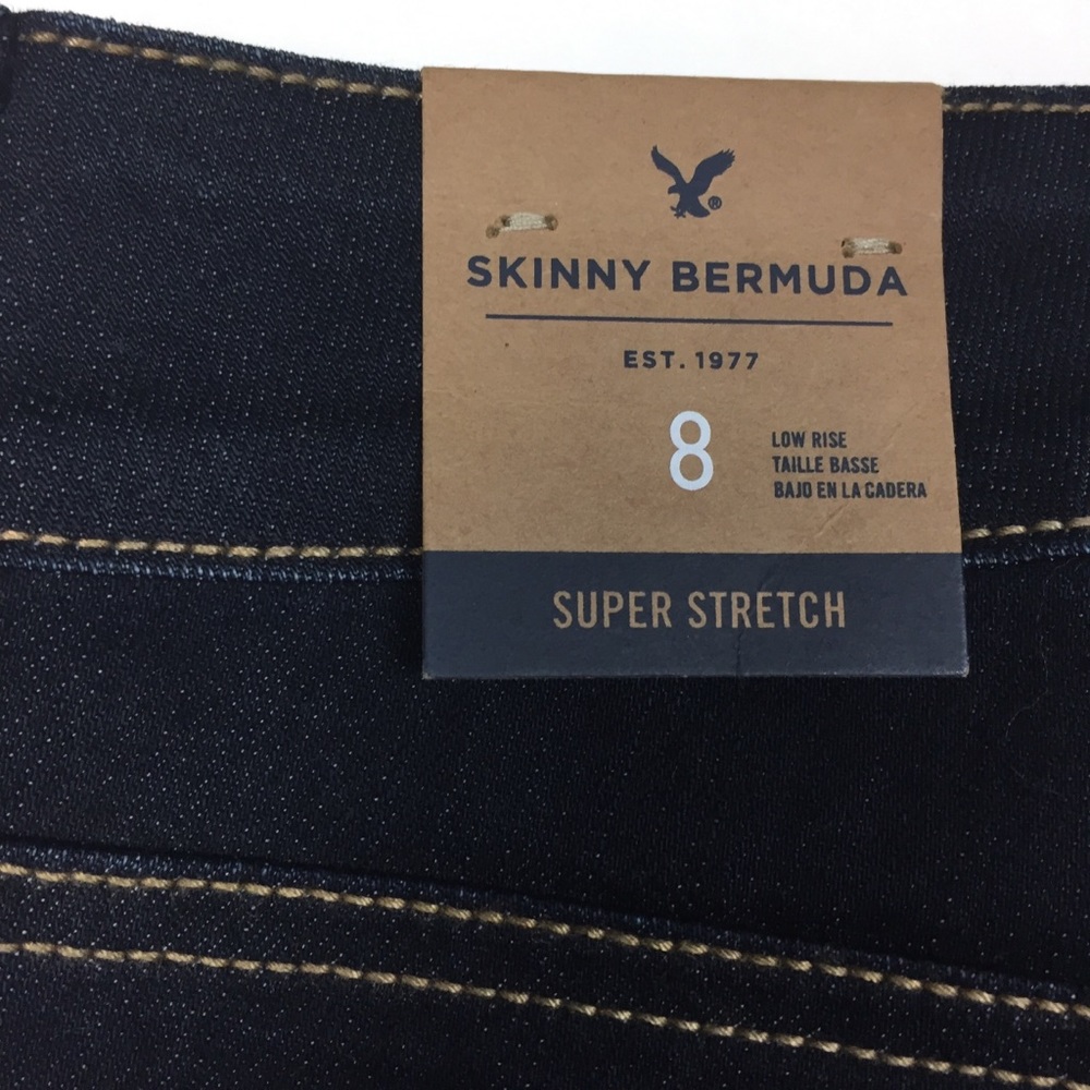 Skinny Bermuda jean shorts American eagle size 8 - Picture 3 of 3