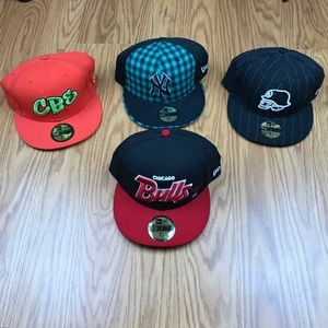 Men's New Era 59 Fifty Lot Hats Chicago Bulls