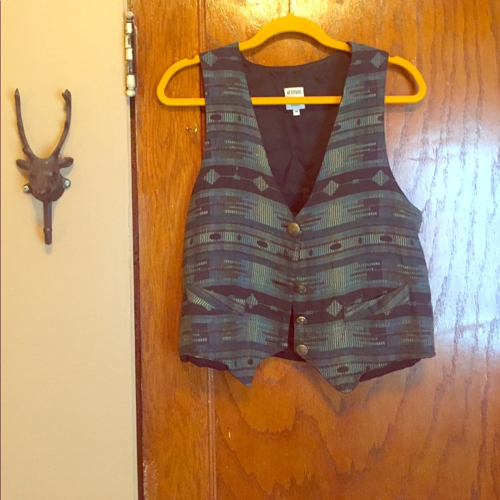 forrest green retro vest