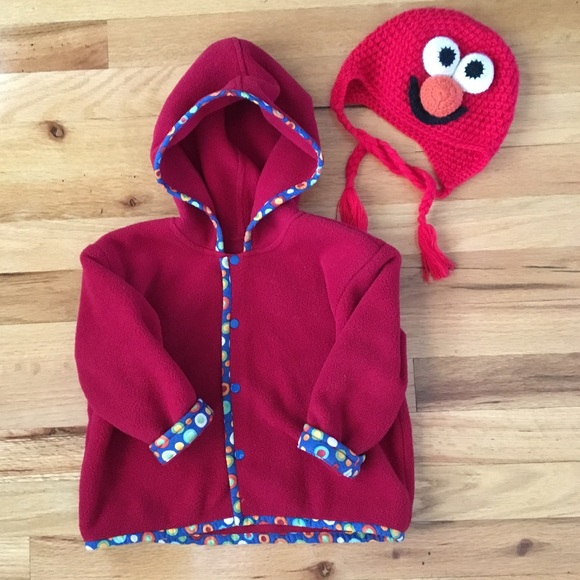 Adorable handmade red fleece jacket LIKE NEW!! - Picture 1 of 7