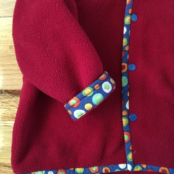 Adorable handmade red fleece jacket LIKE NEW!! - Picture 2 of 7