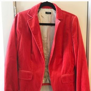 JCREW CORAL VELVET BLAZER
