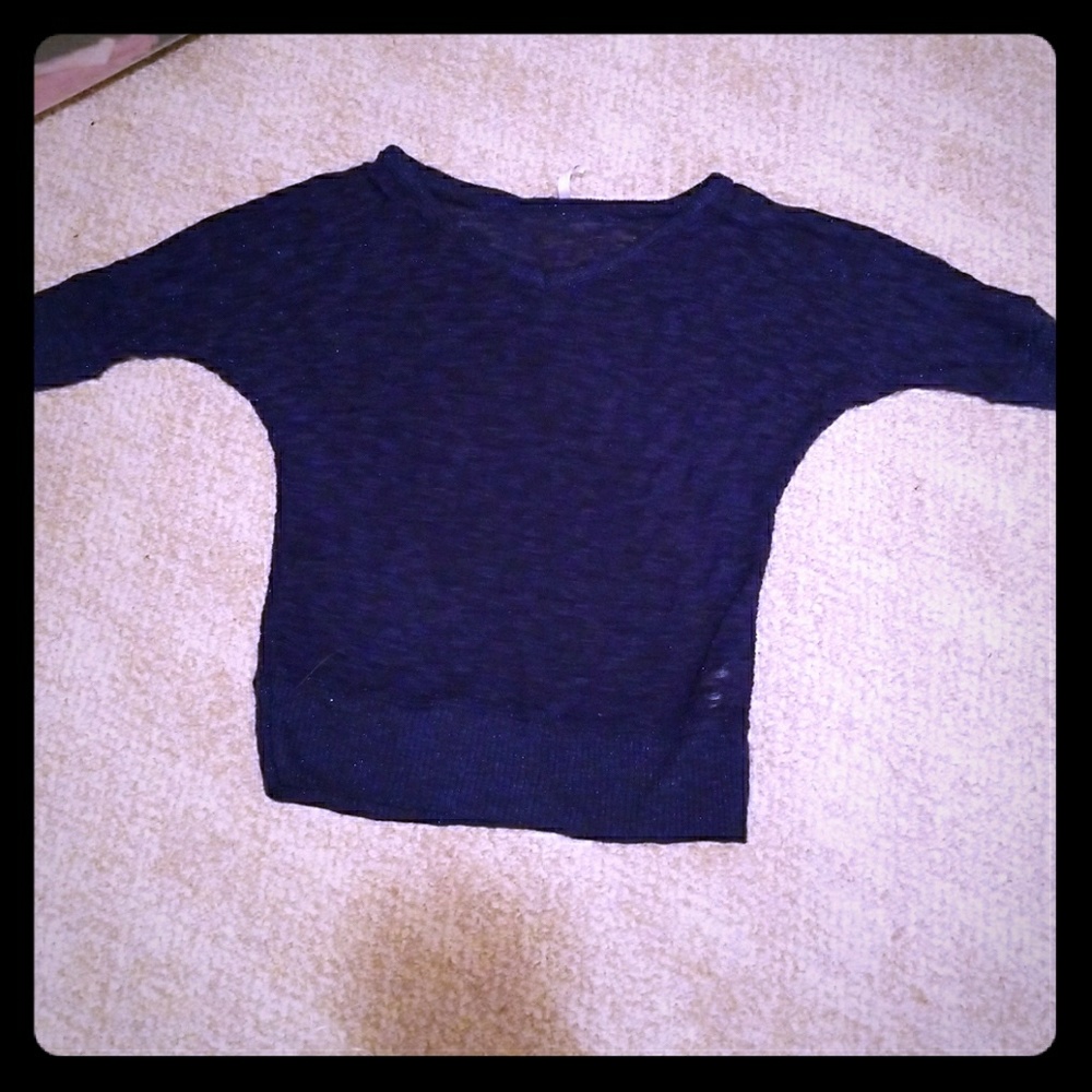 Half sleeve Navy Blue Sparkly Sweater