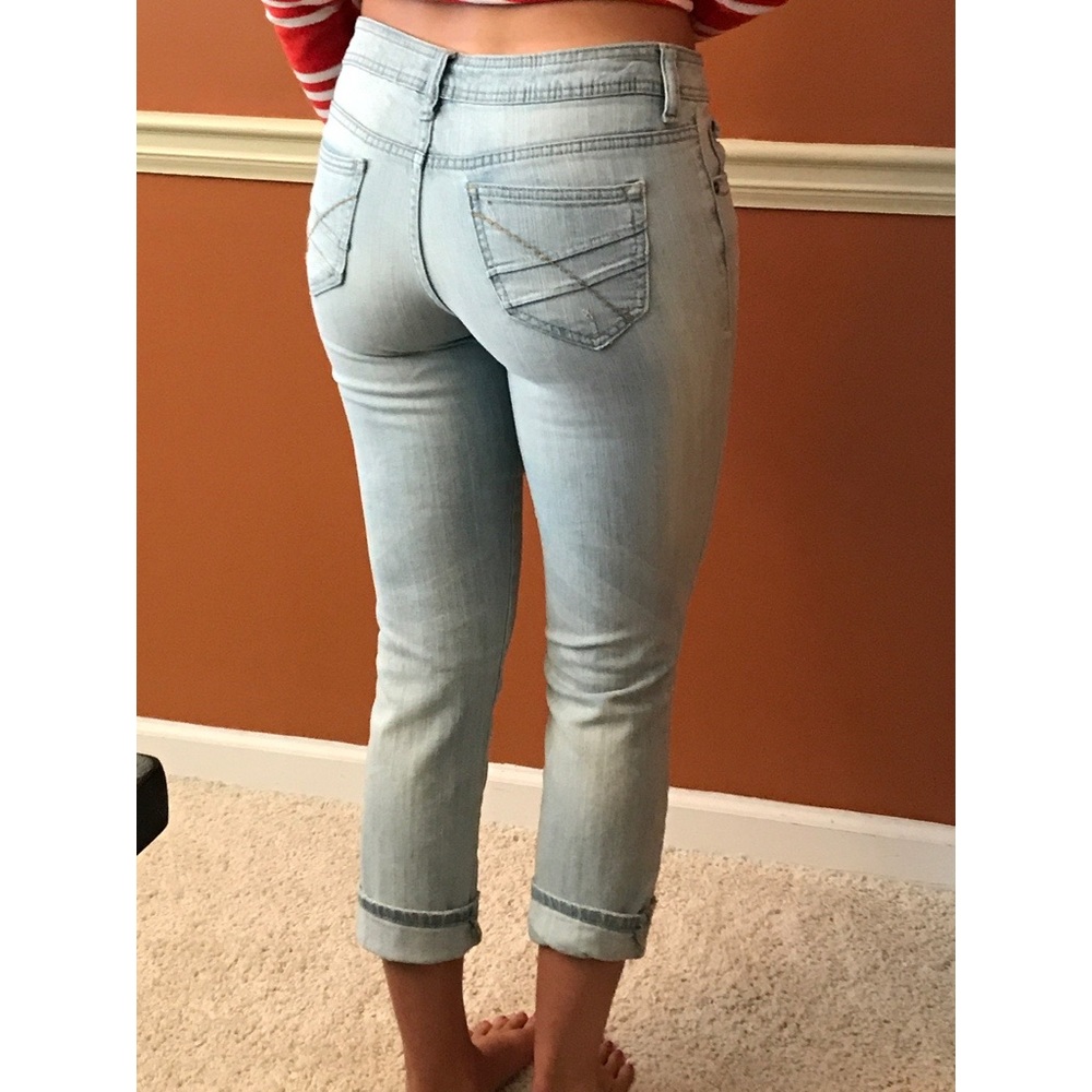 Light wash straight leg jeans