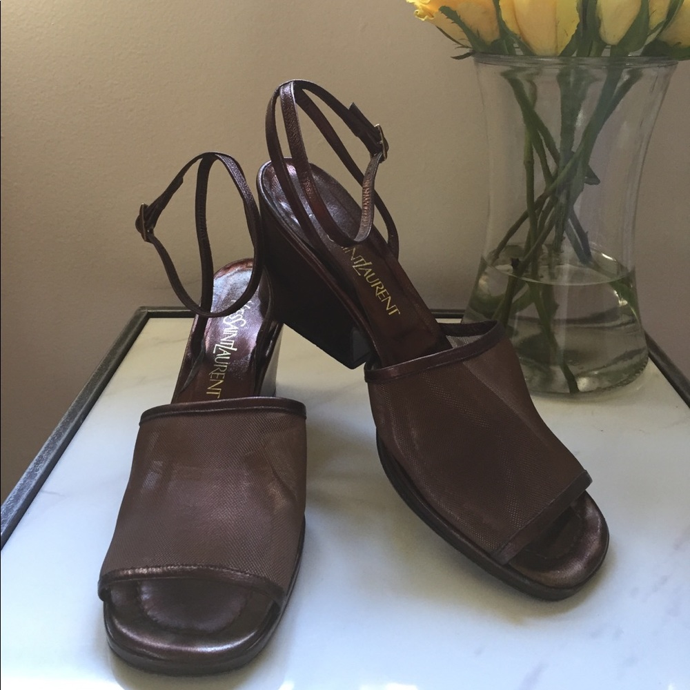 Yves Saint Laurent mesh sandals