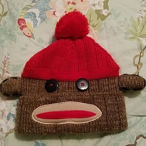 Sock monkey beanie