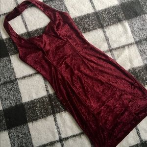 Vintage All That Jazz Ruby Crushed Velvet Dress