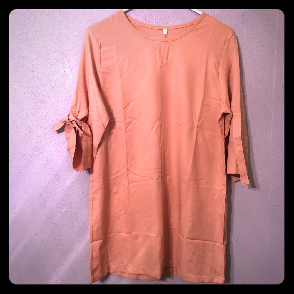 Mustard Tunic with Tie Sleeves