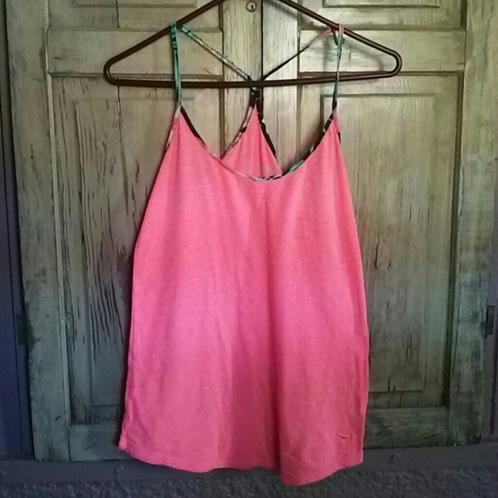 Pink racer back tank top