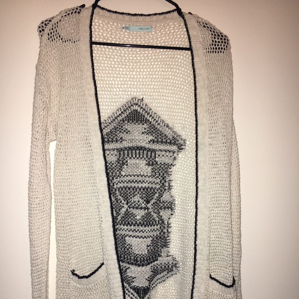 Long cream sweater Maurice's medium
