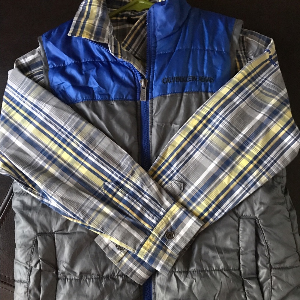 Calvin Klein vest and button down shirt