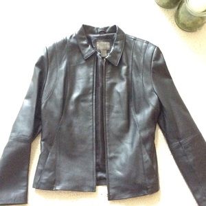 Black leather jacket